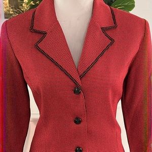 Red Houndstooth Pantsuit